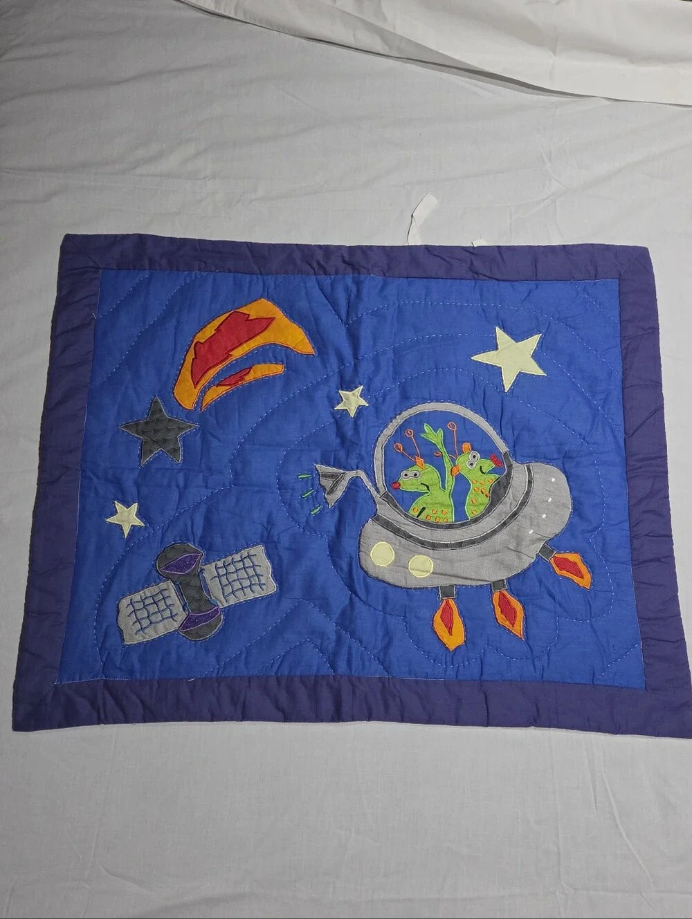 Laura Ashley Space Alien Applique Quilted Pillow Shams